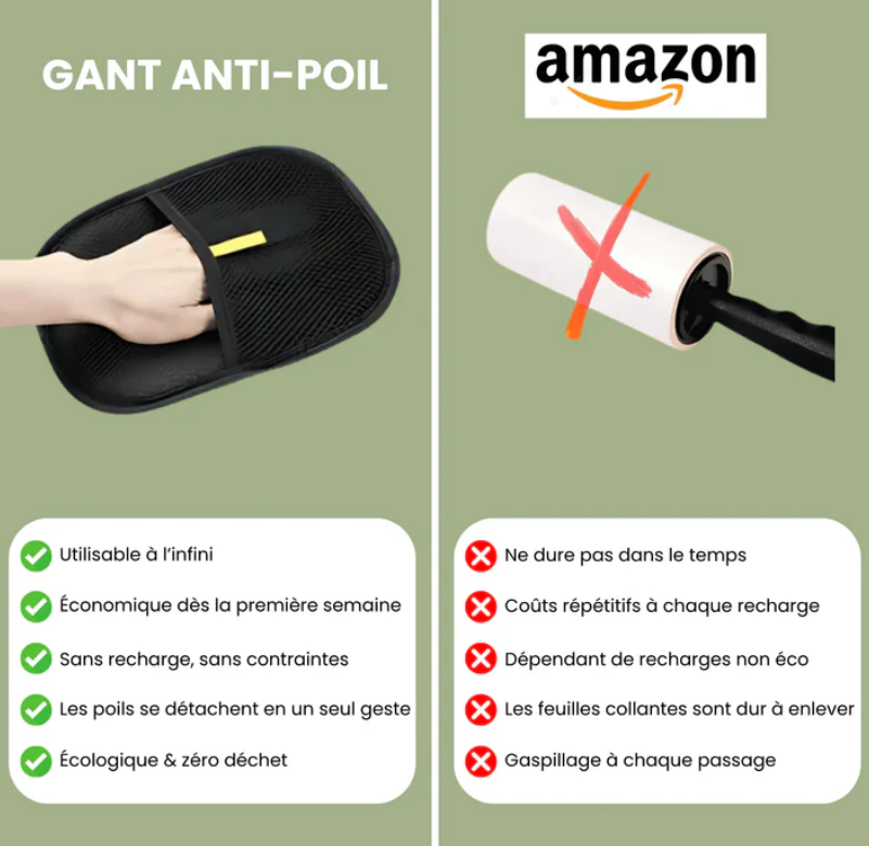 Gants magiques anti-poils