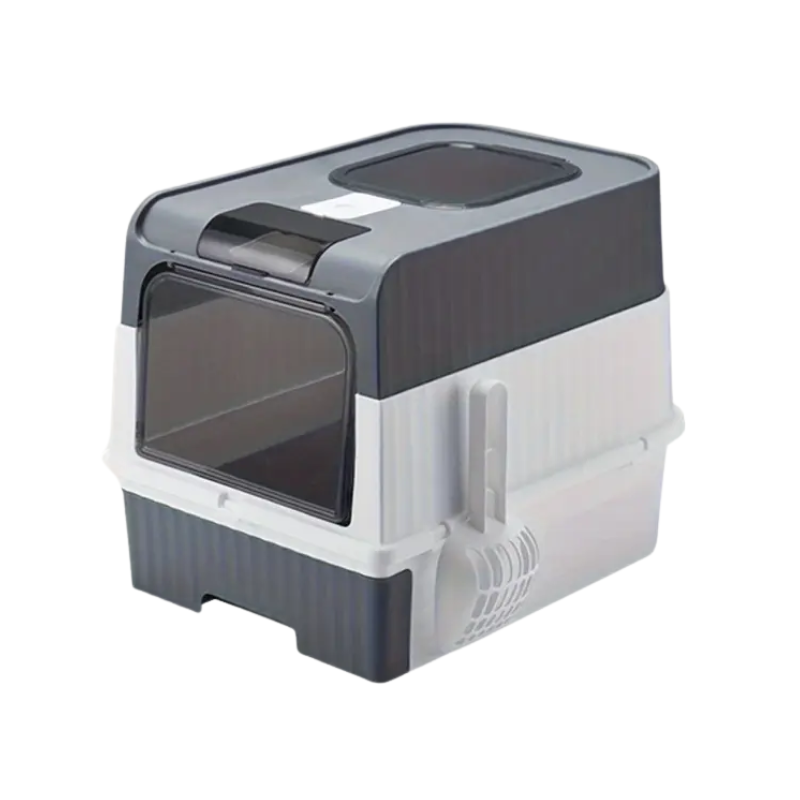 Bac à Litière Extra Large pour Chat avec Double Entrée